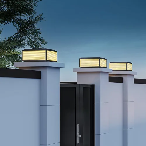Vista 6 de SLAWA Tapas de poste al aire libre Luces de poste de aluminio fundido Accesorio de iluminación de linterna de poste exterior con base E26 Tapas