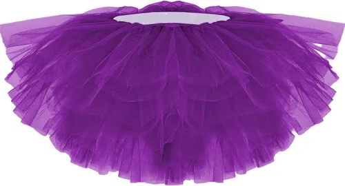 Vista 4 de Tutús para mujeres, faldas de tul tutú para adultos, disfraces para mujeres, 5 capas, faldas tutú para niñas, adolescentes, Halloween, ballet