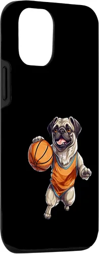 Vista 3 de Funda de diseño de baloncesto para iPhone 14 Cool Pug Playing