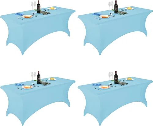 Vista 74 de FORLIFE - Funda de mesa de elastano, mantel ajustado de 4 pies para mesas rectangulares, funda elástica para patio, universal para bodas, banquetes