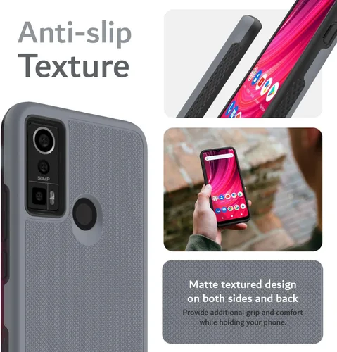 Vista 5 de TUDIA DualShield Grip - Funda protectora diseñada para BLU S91 Pro 2022, [MergeGrip] a prueba de golpes, de grado militar, delgada, de doble capa