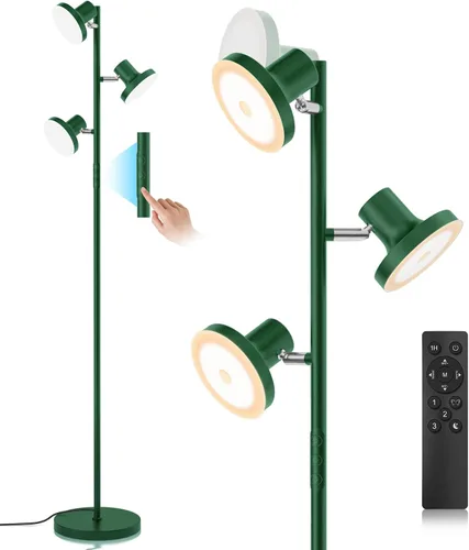 Vista 12 de SIBRILLE Lámpara de pie LED de árbol de 36W, lámpara de pie ajustable moderna con control remoto y táctil, 4 temperaturas de color, 3 lámparas