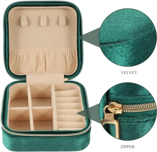Vista 3 de IWOWHERO Box travel jewelry case mirror with jewelry storage leather jewelry organizer joyeros organizador de mujer mirror with storage jewelry