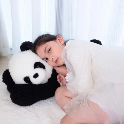Vista 2 de Somao Juguete de peluche de oso panda gigante, lindo panda grande, almohada suave para abrazar para niños, novia, cojín para dormir, regalo