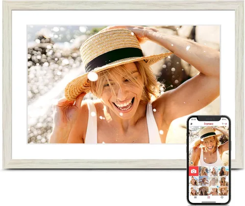 Vista 11 de Frameo Digital Frame WiFi, 15.6 inch Digital Picture Frame Large Display