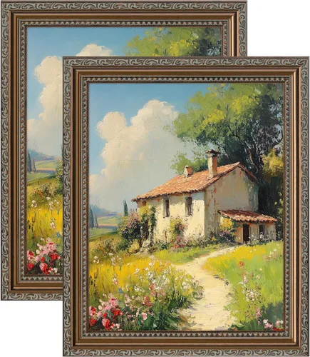 Vista 11 de eletecpro 8x10 Vintage Picture Frame, Glass Cover, Gold, 2-Pack Dorado