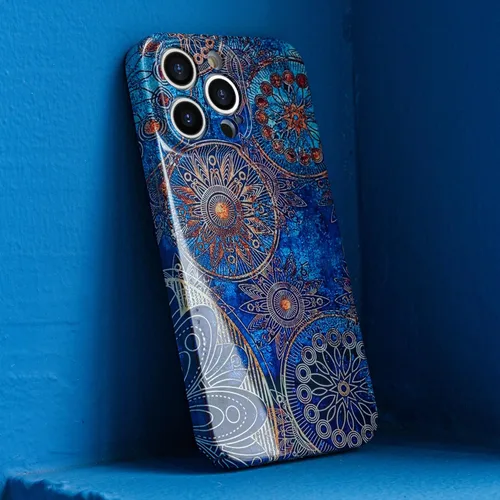Vista 5 de Funda de teléfono para iPhone 14 Pro Max, funda ligera de mandala bohemia para PC, protección contra caídas, funda bohemia para teléfono, soporte