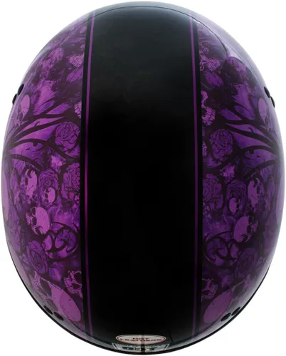 Vista 4 de Hot Leathers HLD1039 - Ramo de calaveras moradas y negro brillante avanzado DOT, unisex, con visera abatible, talla L