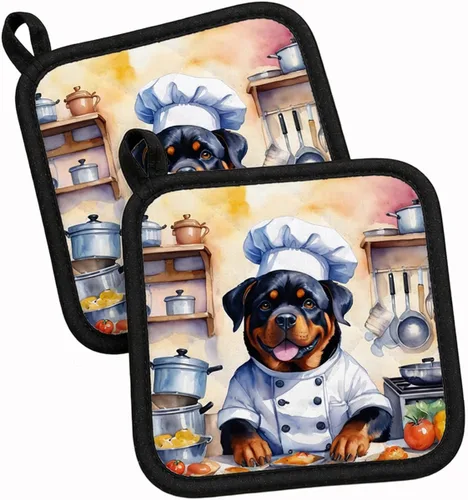 Vista 147 de Caroline's Treasures Coton de Tulear El Chef Par de Agarraderas de Ollas de Cocina Resistentes al Calor Juegos de Agarraderas de Ollas Almohadillas