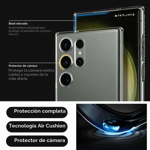 Vista 5 de Spigen Cristal líquido diseñado para Galaxy S23 Ultra (2023) [protección de grado militar] - Cristal transparente