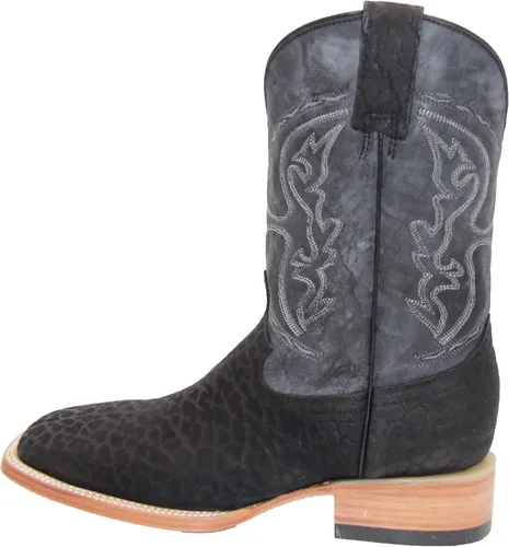 Vista 4 de Botas vaqueras de cuero genuino con punta cuadrada para hombre