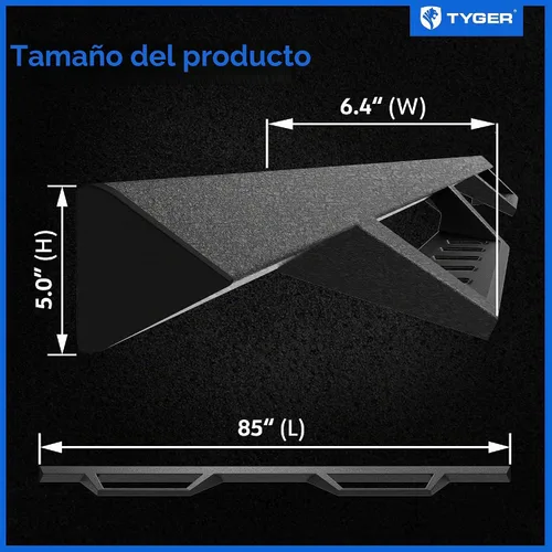 Vista 5 de Tyger Auto LanderX - Estribos laterales compatibles con Chevy Silverado GMC Sierra 1500 2019-2026; 2020-2026 2500 3500HD Cabina doble