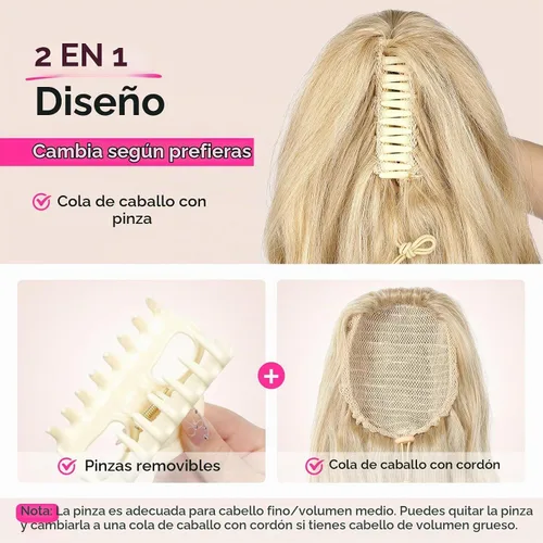 Vista 9 de REECHO Extensión de cola de caballo, extensiones de cabello rizado de cola de caballo de 18 pulgadas, extensiones de cabello sintético natural