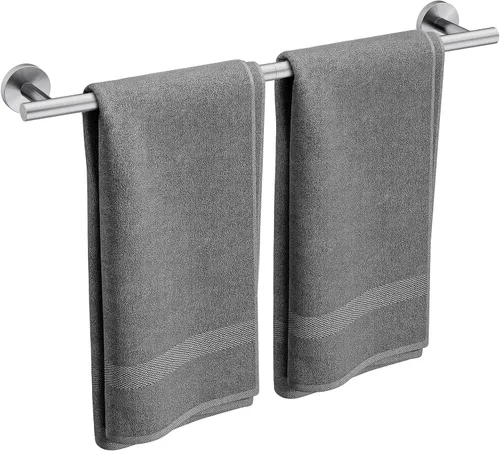 Vista 12 de Toallero negro mate de 18 pulgadas, toallero de baño grueso, toallero montado en la pared, barra de toalla de acero inoxidable SUS304, decoración