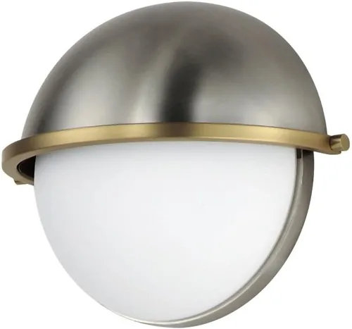 Vista 3 de Maxim 12418SWSNSBR Duke - Aplique de pared, 1 luz de 60 vatios, níquel satinado/latón satinado