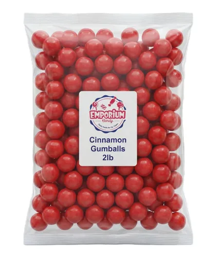 Vista 3 de Bolas de chicle de canela - 2 libras de bolas de chicle picantes masticables de canela roja brillante