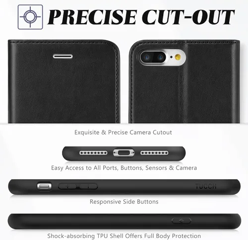 Vista 8 de TUCCH - Funda tipo cartera para iPhone 8 Plus