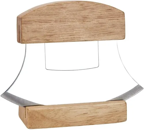 Vista 2 de Cuchillo Ulu con soporte de madera