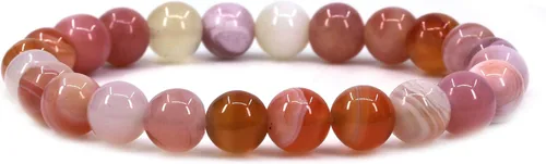 Vista 150 de Amandastone Pulsera elástica de cuentas redondas de 0.315 in con piedras preciosas naturales de 7 pulgadas