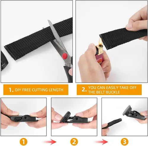 Vista 3 de AOMIG Cinturón de nailon para hombres, cinturones de golf ajustables de lona de 1.6 pulgadas, cinturón táctico de trabajo con hebilla automática 1