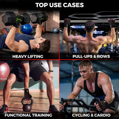 Vista 7 de MhIL Guantes de entrenamiento para hombres – Guantes de gimnasio cómodos para hombres con agarre mejorado para seguridad y protección de las manos