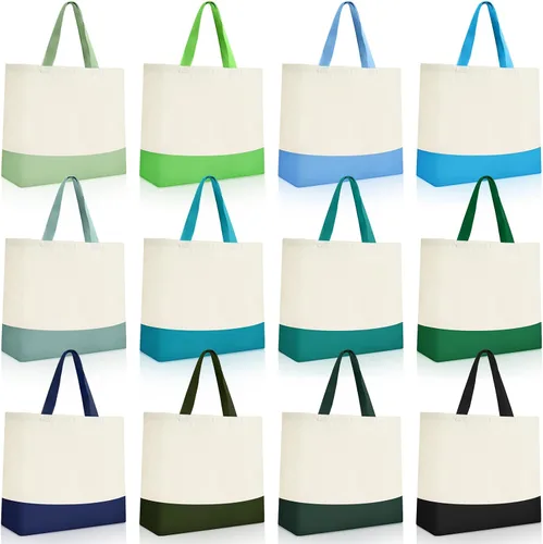 Vista 11 de Epakh Bolsas de lona a granel de 18.5 x 15 pulgadas, reutilizables, bolsas de compras para comestibles, equipaje para compras