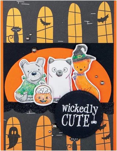 Vista 2 de Spellbinders Costumed Cuties - Juego de troqueles de metal fino, color verde