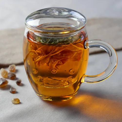 Vista 7 de Creano Vaso de té con infusor y tapa de 13.5 fl oz - Taza de té grande - Apto para microondas y lavavajillas - Set de regalo para tetera de hojas 1