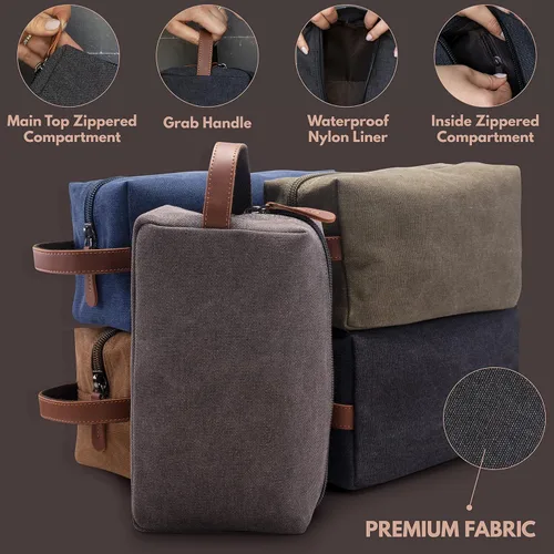 Vista 6 de Neceser personalizado – 5 colores – Kit de Dopp personalizado para padrinos de boda, bolsa de aseo bordada