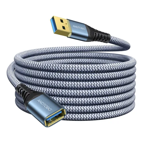 Vista 9 de ANDTOBO Cable de extensión USB de 3.3 pies, USB 3.0 tipo A, macho a hembra, cables extensores de transferencia de datos de alta velocidad de 5 Gbps