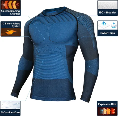 Vista 4 de UNIQUEBELLA - Ropa interior térmica para hombre con calzoncillos largos y forro polar de secado rápido y capa de base térmica