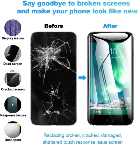 Vista 4 de EFAITHFIX para iPhone 7 Plus reemplazo de pantalla LCD negra de 5.5 pulgadas, conjunto de marco de visualización LCD, pantalla táctil 3D