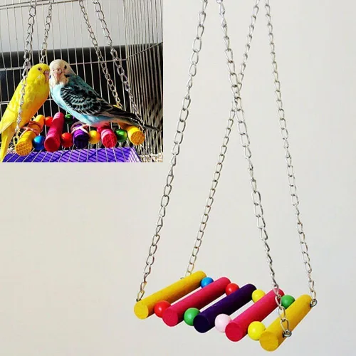 Vista 3 de Vktech® Pet Bird Parrot Parakeet Budgie Cockatiel Jaula Hamaca Swing Toy Hanging peluche, Style A