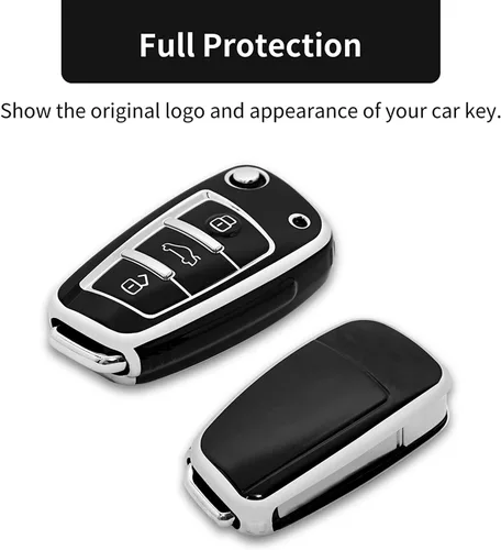 Vista 3 de OFFCURVE para Audi Funda de Llave, Carcasa de Llave de TPU Suave Premium de 360 Grados de Protección Completa Compatible con Audi A1 A3 Q3 Q7 R8 A6L