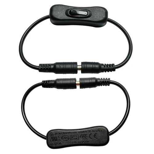 Vista 2 de 4 unidades DC 0.083 in x 0.217 in 5521 Cable extensor de fuente de alimentación, cable hembra a macho con control de alimentación