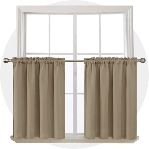 Vista 86 de Deconovo Cortinas opacas, aislamiento térmico, dobladillo para barra, reducción de ruido, certificado Oeko-TEX, cortinas de oscurecimiento