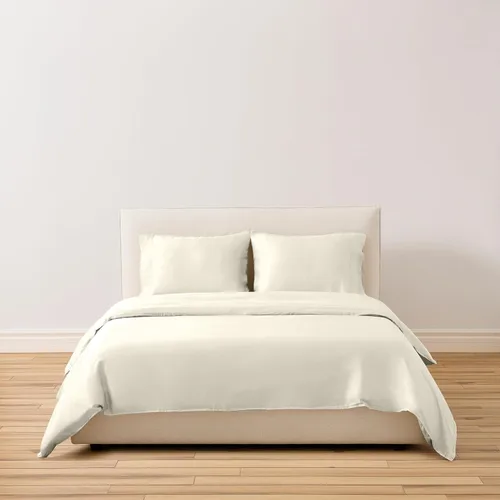 Vista 3 de Buffy Juego de sábanas 100% lyocell eucalipto, suave y sedoso, fresco al tacto, teñido natural, 4 piezas con bolsillos profundos de 15 pulgadas Crema