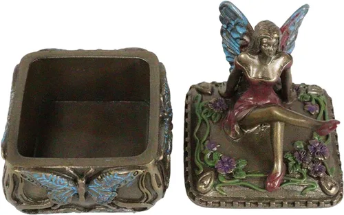 Vista 6 de Ebros - Joyero decorativo Art Nouveau Fantasía Mariposa Mariposa Hada Fae Magical Secret Garden Joyero Hadas Deseando Hadas Coleccionables Pequeña