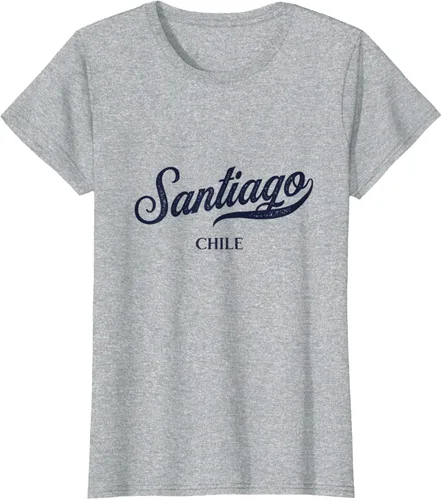 Vista 7 de Retro Chile City - Camiseta vintage de Santiago, Gris Gris Oscuro