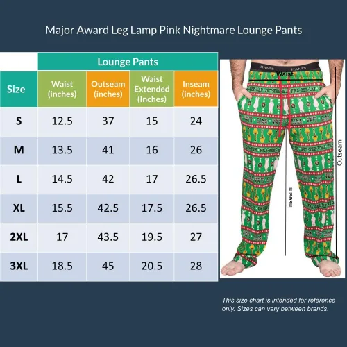 Vista 4 de Underboss A Christmas Story Major Award Leg Lamp Pink Nightmare Green Lounge Pantalones