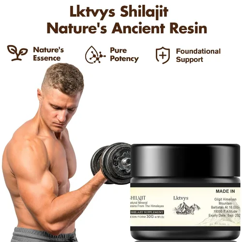 Vista 6 de Resina Shilajit de las montañas del Himalaya: 500 mg por porción, frasco de 1.06 oz, ácido fúlvico y más de 80 minerales naturales, suplemento