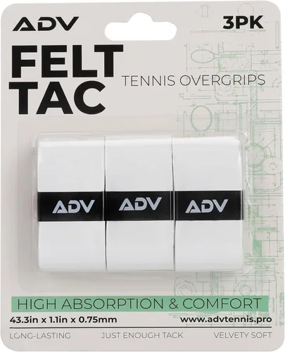 Vista 12 de ADV Dry - Cinta de agarre para raqueta de tenis, paquete de 12 y 30 unidades, cinta de agarre para raqueta de tenis FeltTac, cinta de agarre ultra