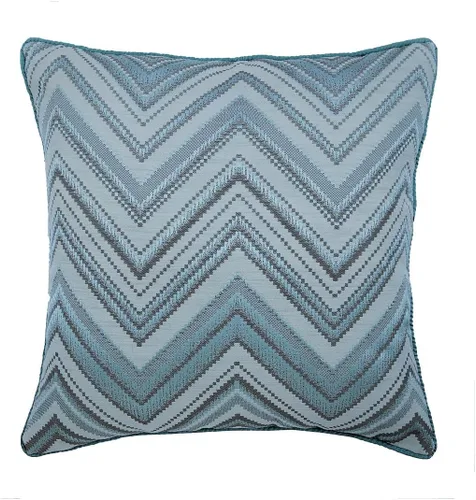 Vista 131 de The HomeCentric Funda de almohada con cremallera, funda de cojín azul de 12 x 12 pulgadas, funda de cojín de algodón bordado para sofá, diseño