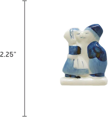 Vista 2 de Imán de cocina con diseño de beso holandés azul de Delft (2.25 pulgadas)