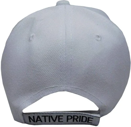 Vista 5 de Gorra con diseño de calavera de búfalo indio, color blanco