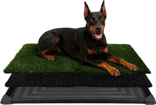 Vista 21 de Almohadilla de Césped Artificial para Orina de Cachorros para Perros y Mascotas Pequeñas - Almohadillas de Césped Reutilizables de 4 Capas de 16x20
