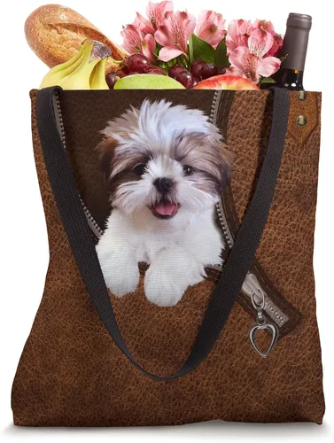 Vista 4 de Shih Tzu - Bolso de mano con estampado de piel para perro