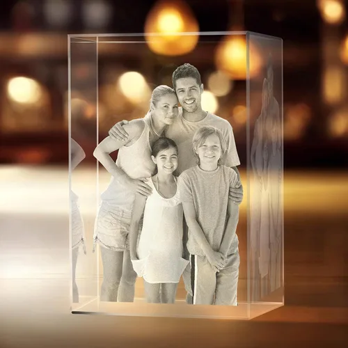 Vista 11 de Foto de cristal 3D, regalos románticos personalizados para mujeres, esposa, hombres, mamá, padre, ella, él, papá, parejas, vidrio óptico grabado