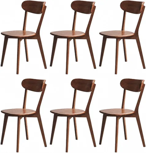 Vista 20 de Sillas de comedor de roble, sillas de cocina, silla moderna de madera maciza 100% con respaldo curvo, silla de comedor para cocina, sala de estar