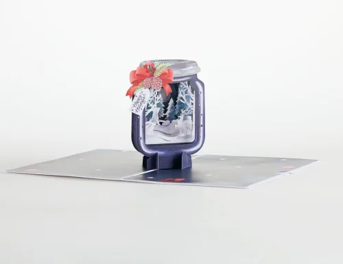 Vista 5 de Lovepop Tarro navideño – Tarjeta de Navidad emergente – Tarjeta de felicitación festiva 3D hecha a mano – Saludo especial de invierno conmovedor, 5